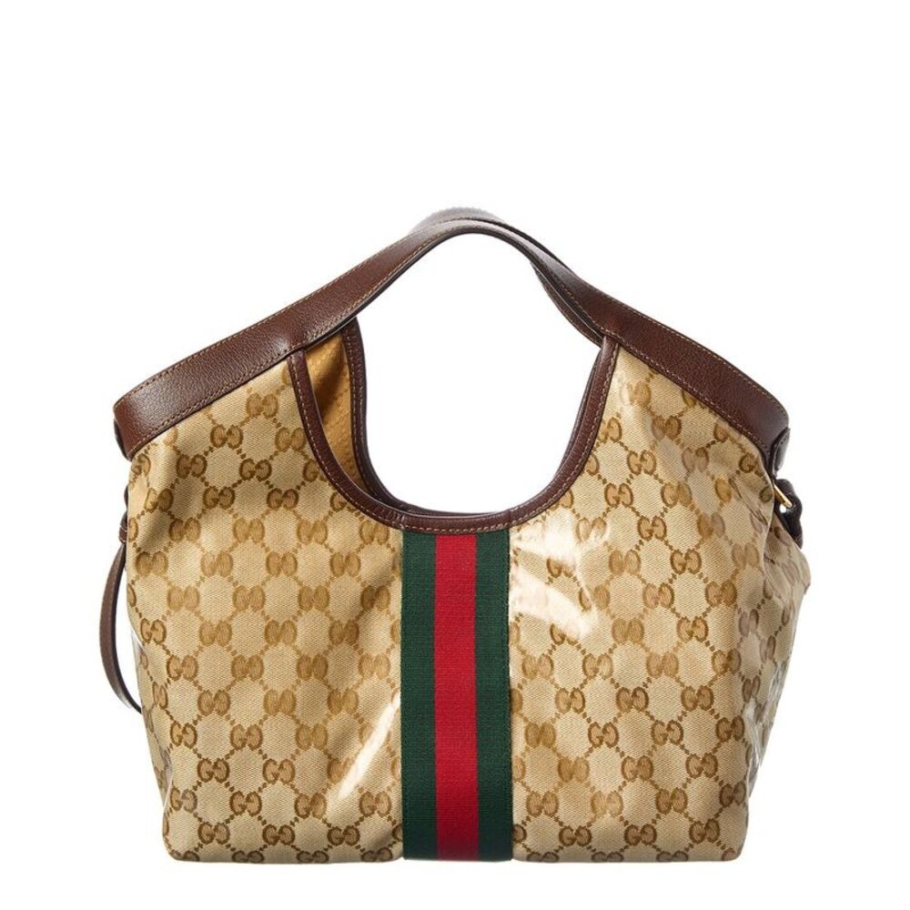 Gucci Giglio Small Canvas & Leather Tote, Brown - Picture 2 of 4